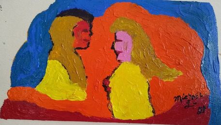 Abstract Painting Of A Man And Woman